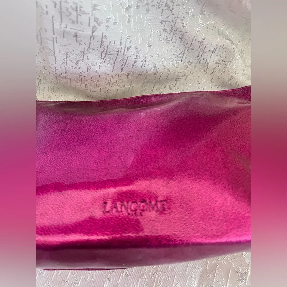 Lancome Paris Sparkling Vibrant Fuchsia Pink Cosmetic Bag Water-Resistant Fabric